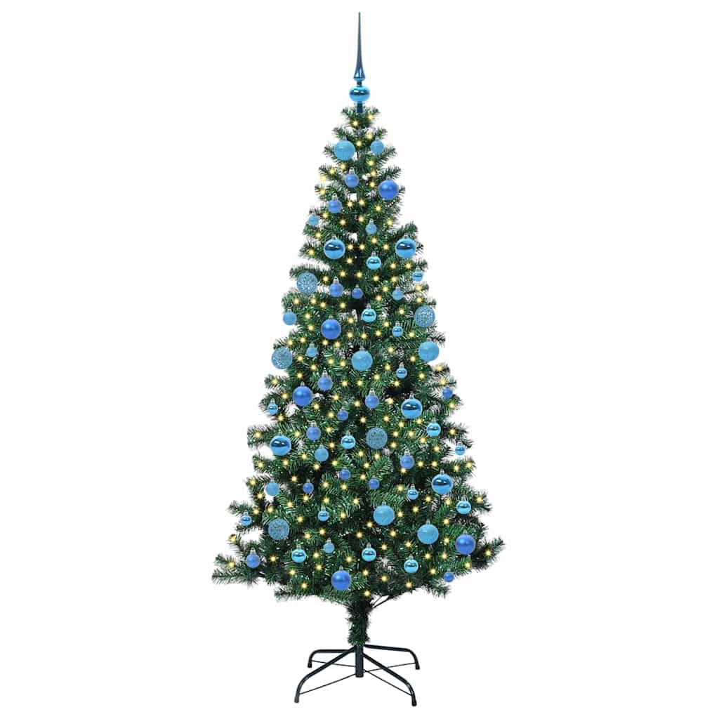 Sapin de Noël artificiel pré-éclairé Vert 180 cm PVC - XIOS