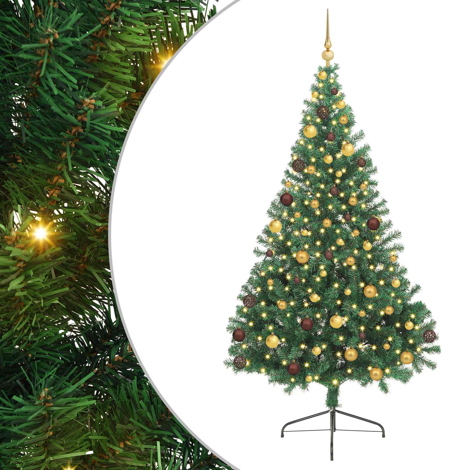 Sapin de Noël artificiel pré-éclairé Vert 210 cm PVC