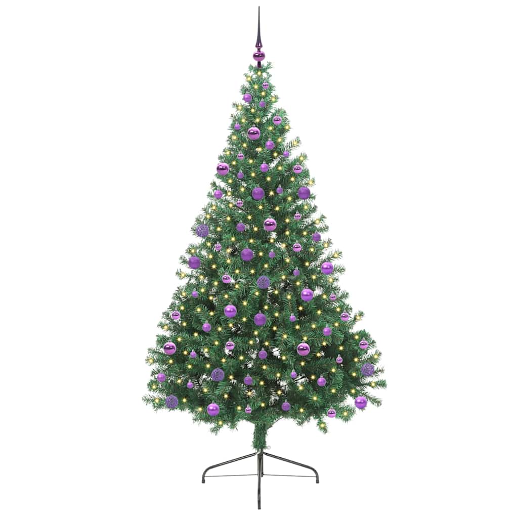 Sapin de Noël artificiel pré-éclairé Vert 210 cm PVC - XIOS