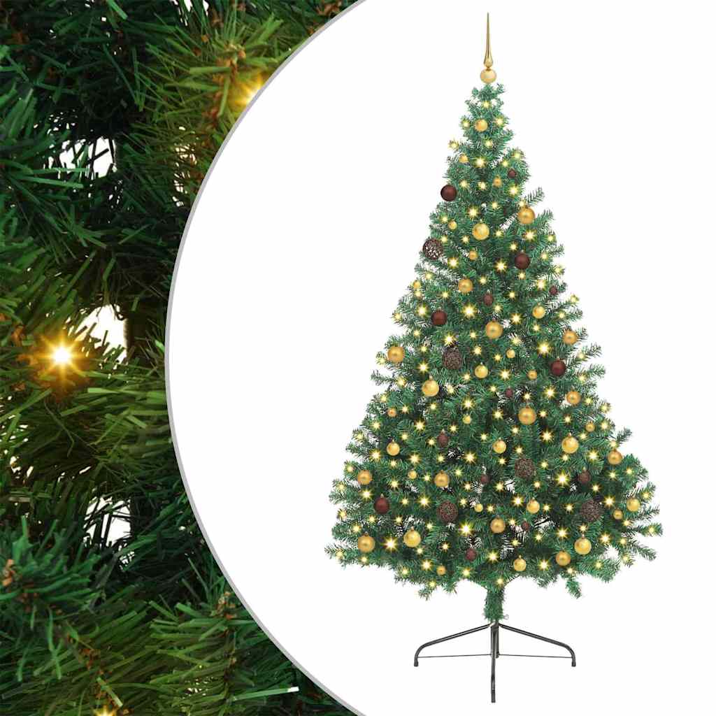 Sapin de Noël artificiel pré-éclairé Vert 240 cm PVC