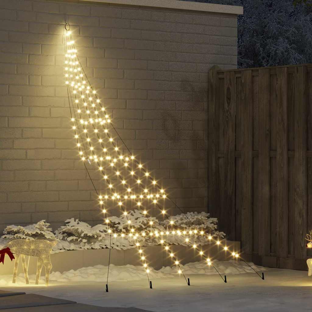 Arbre de Noël LED avec piquets au sol Blanc chaud 300 cm Métal - XIOS
