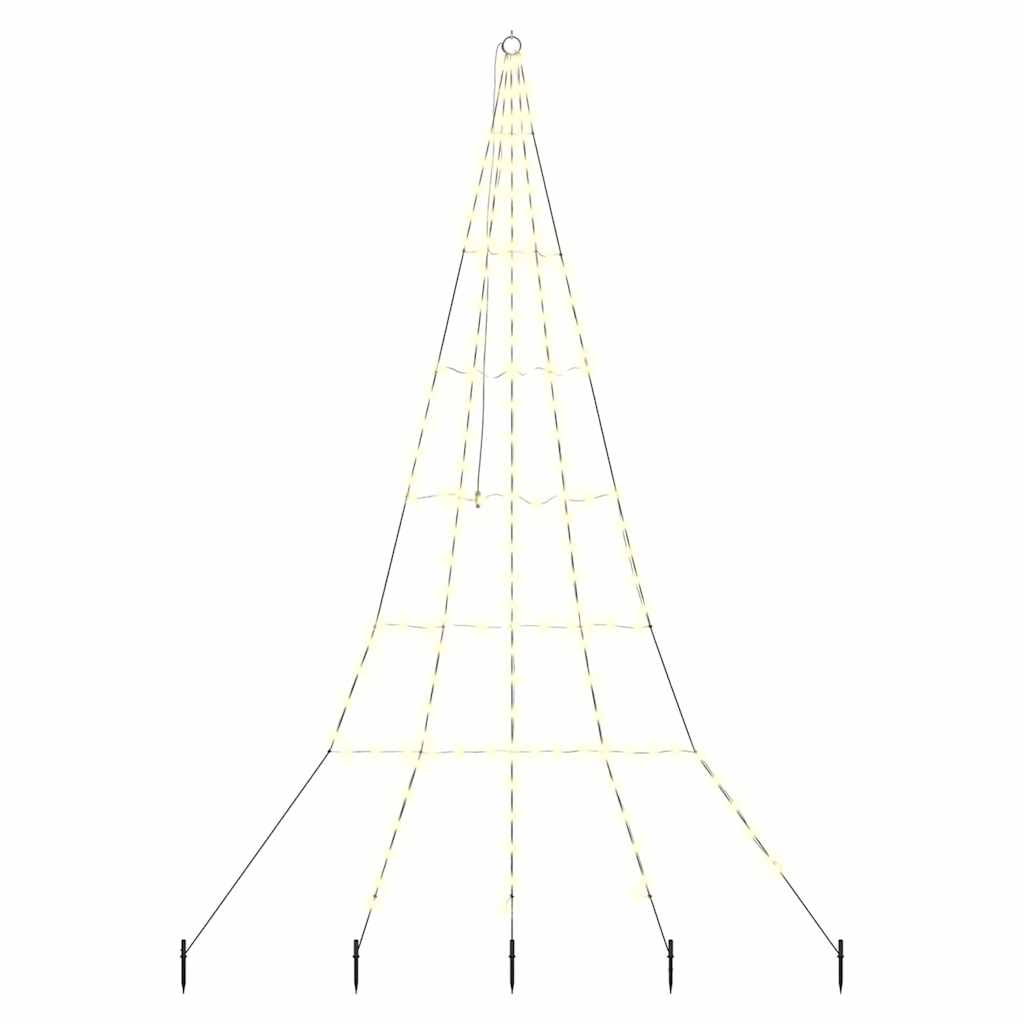 Arbre de Noël LED avec piquets au sol Blanc chaud 300 cm Métal - XIOS
