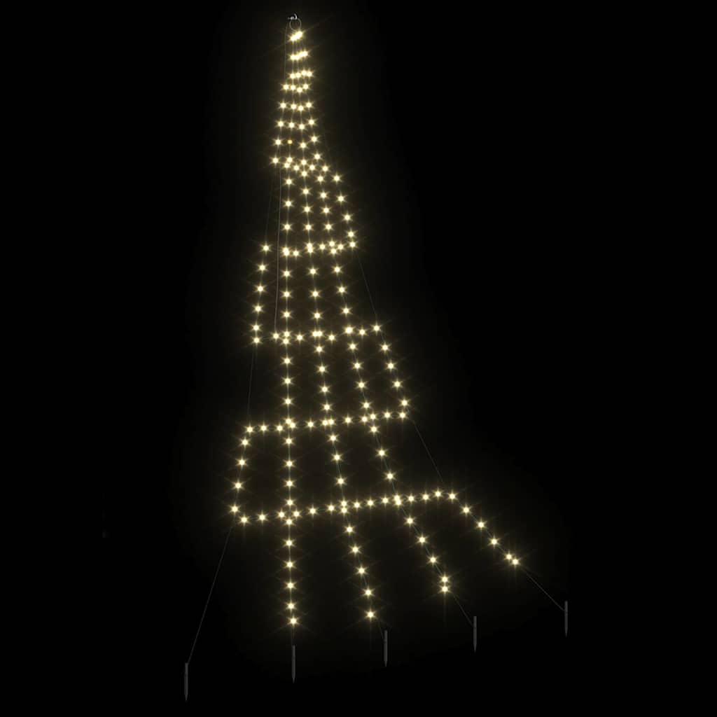 Arbre de Noël LED avec piquets au sol Blanc chaud 300 cm Métal - XIOS