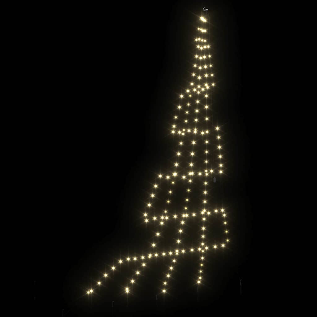 Arbre de Noël LED avec piquets au sol Blanc chaud 300 cm Métal - XIOS
