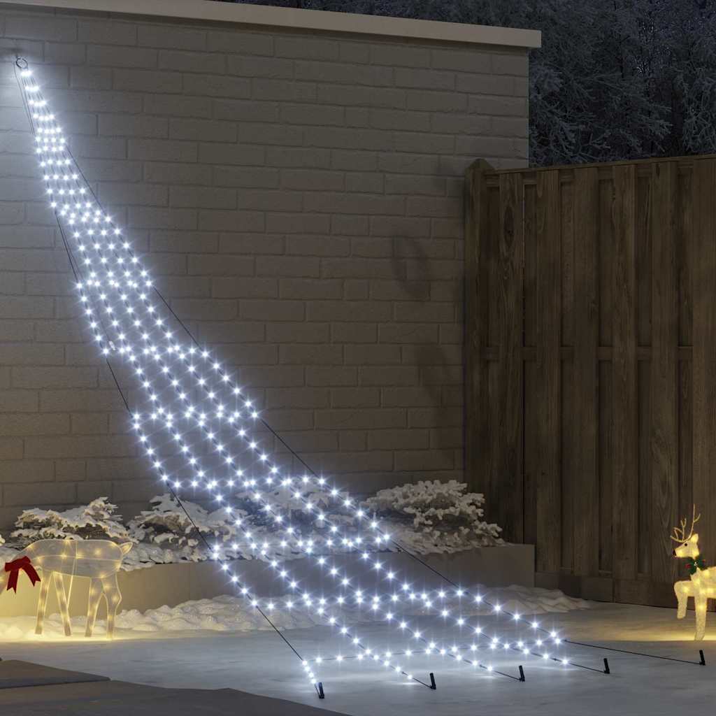 Arbre de Noël LED avec piquets au sol Blanc froid 500 cm Métal - XIOS