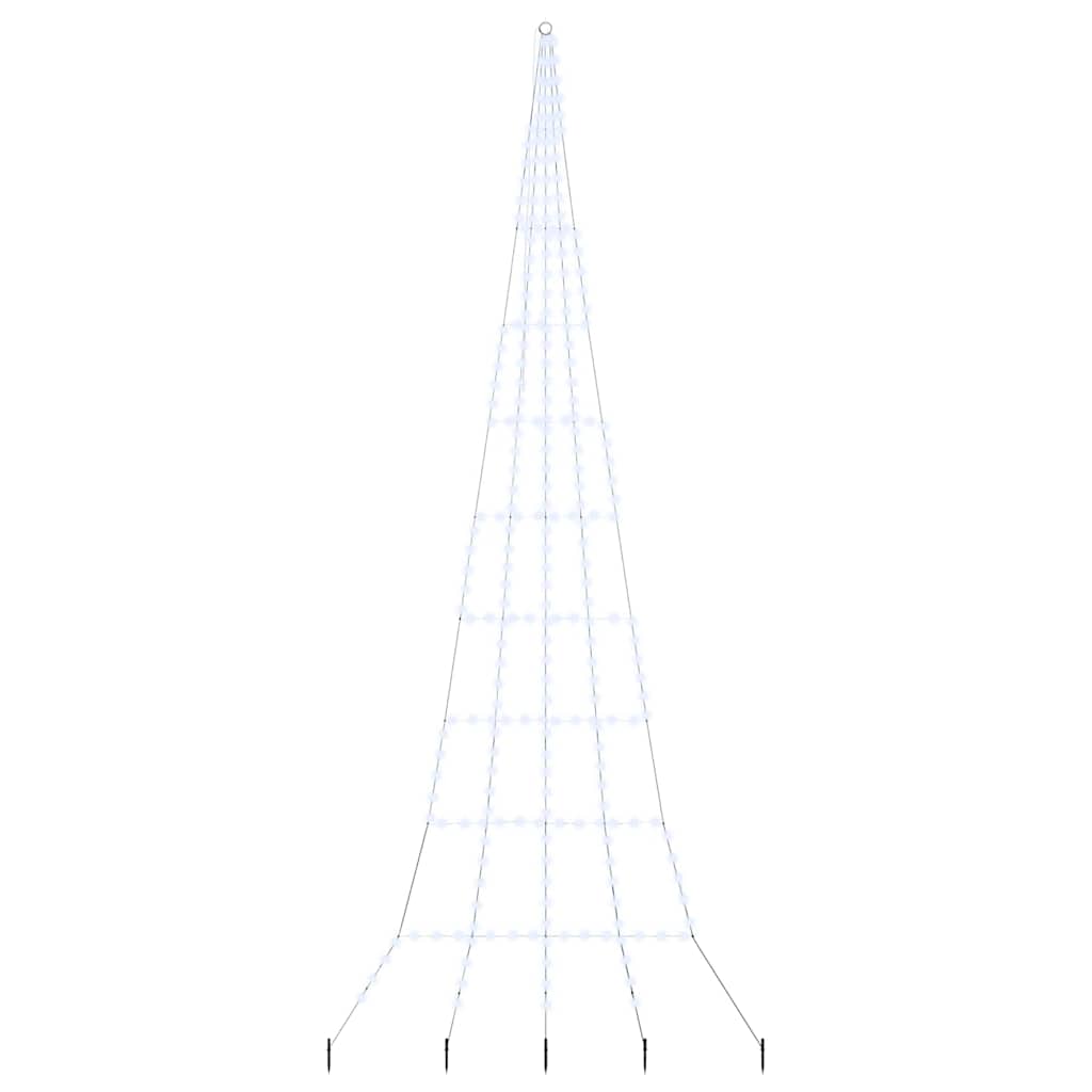 Arbre de Noël LED avec piquets au sol Blanc froid 500 cm Métal - XIOS