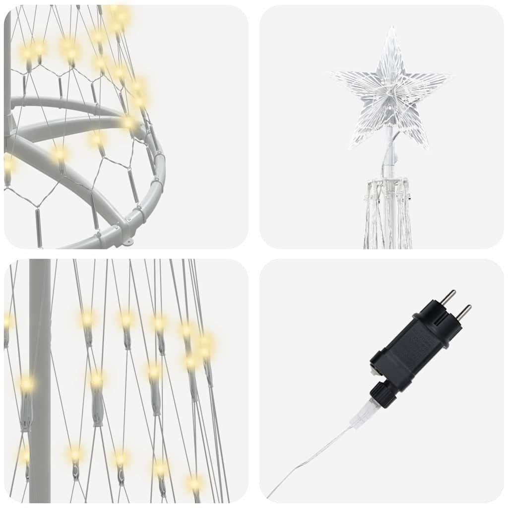 Arbre de Noël LED Blanc chaud 70 x 70 x 250 cm Métal - XIOS