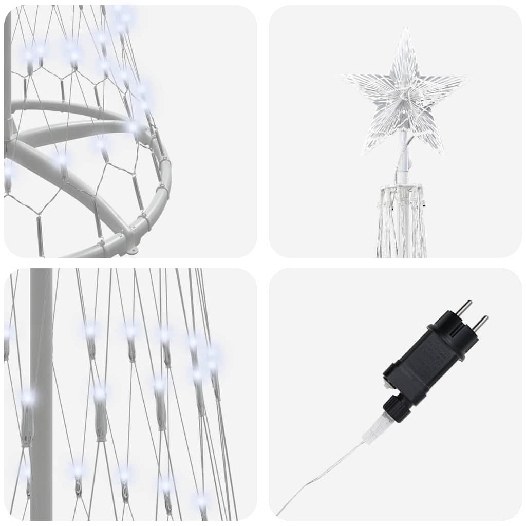 Arbre de Noël LED Blanc froid 70 x 70 x 250 cm Métal - XIOS