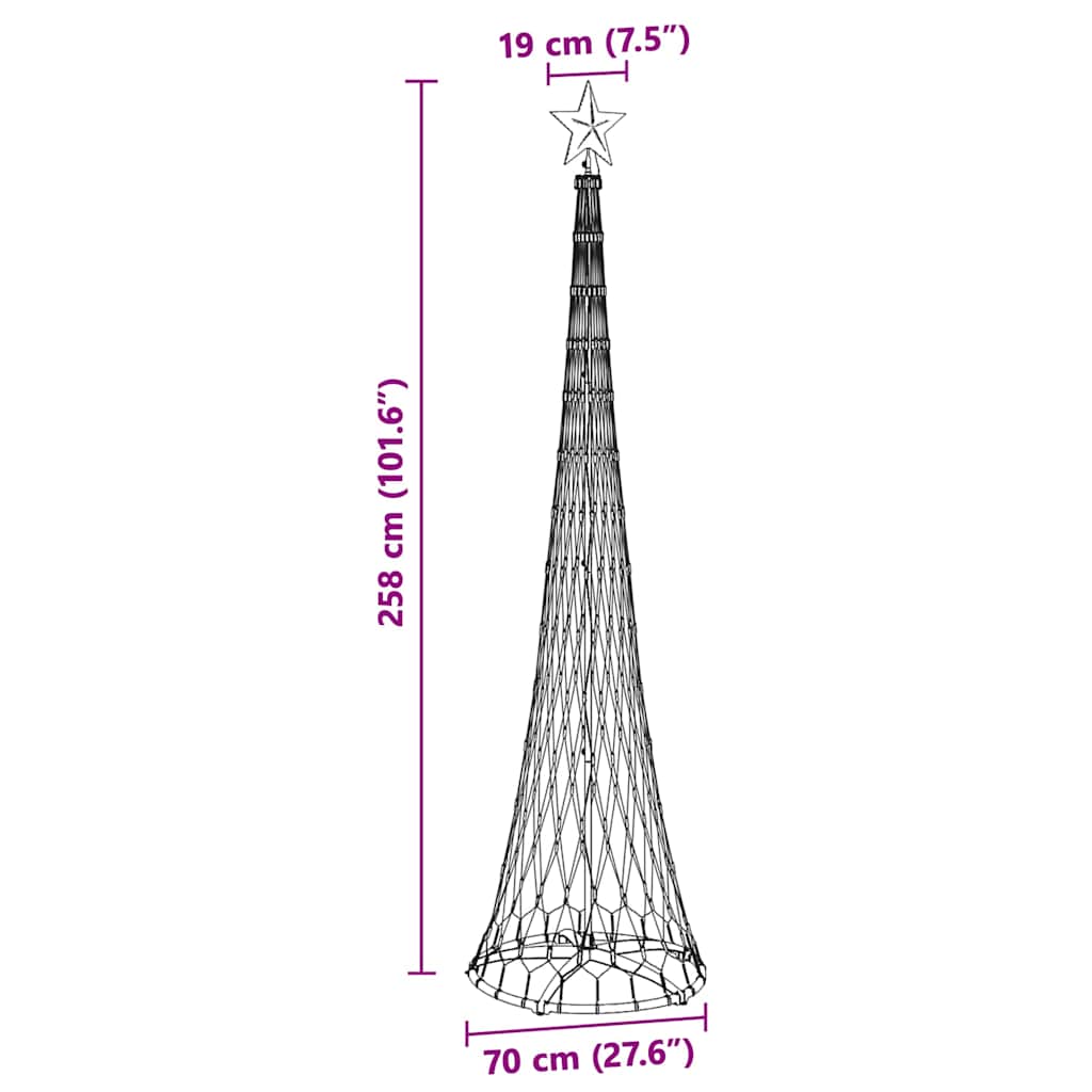 Arbre de Noël LED Blanc froid 70 x 70 x 250 cm Métal - XIOS