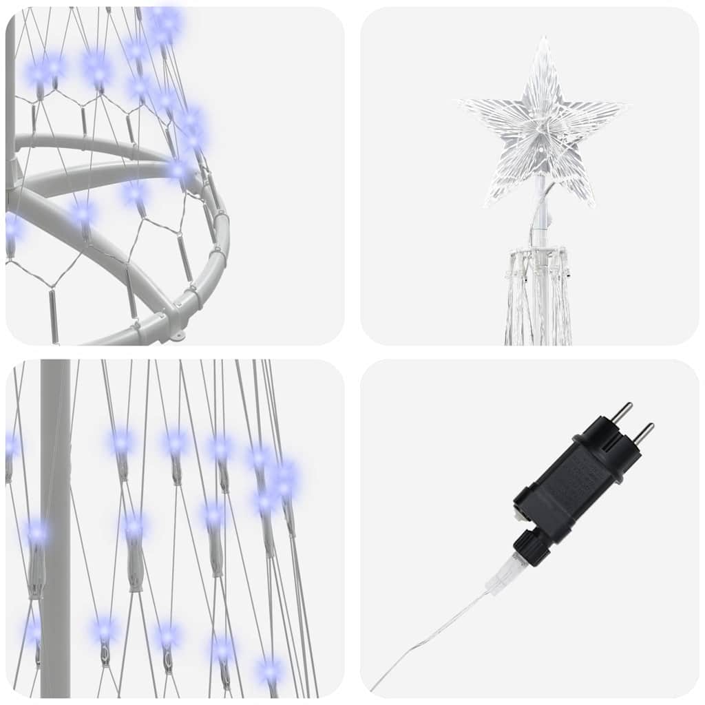 Arbre de Noël LED avec 290 LED Bleu 70 x 70 x 250 cm Métal - XIOS