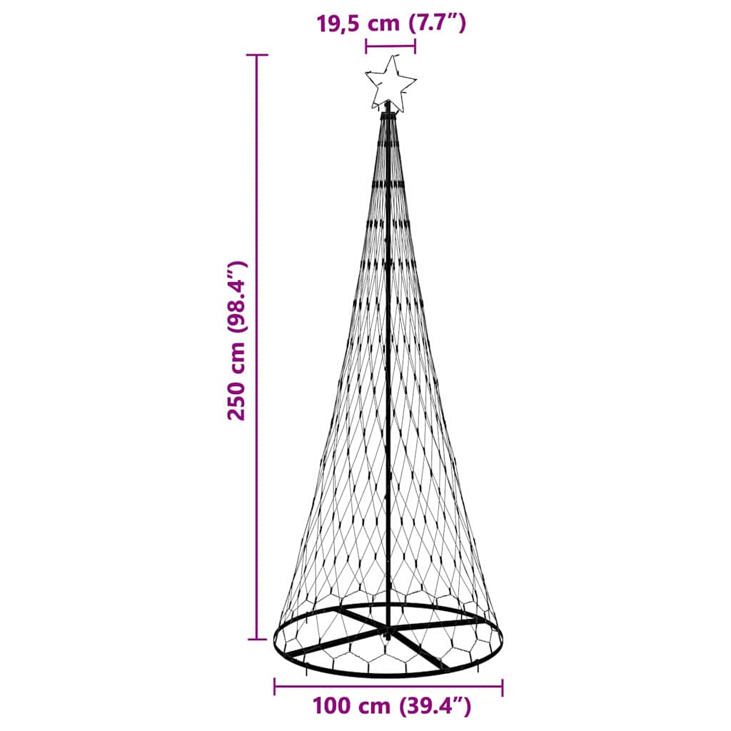 Arbre de Noël LED Blanc froid 100 x 100 x 250 cm Métal - XIOS
