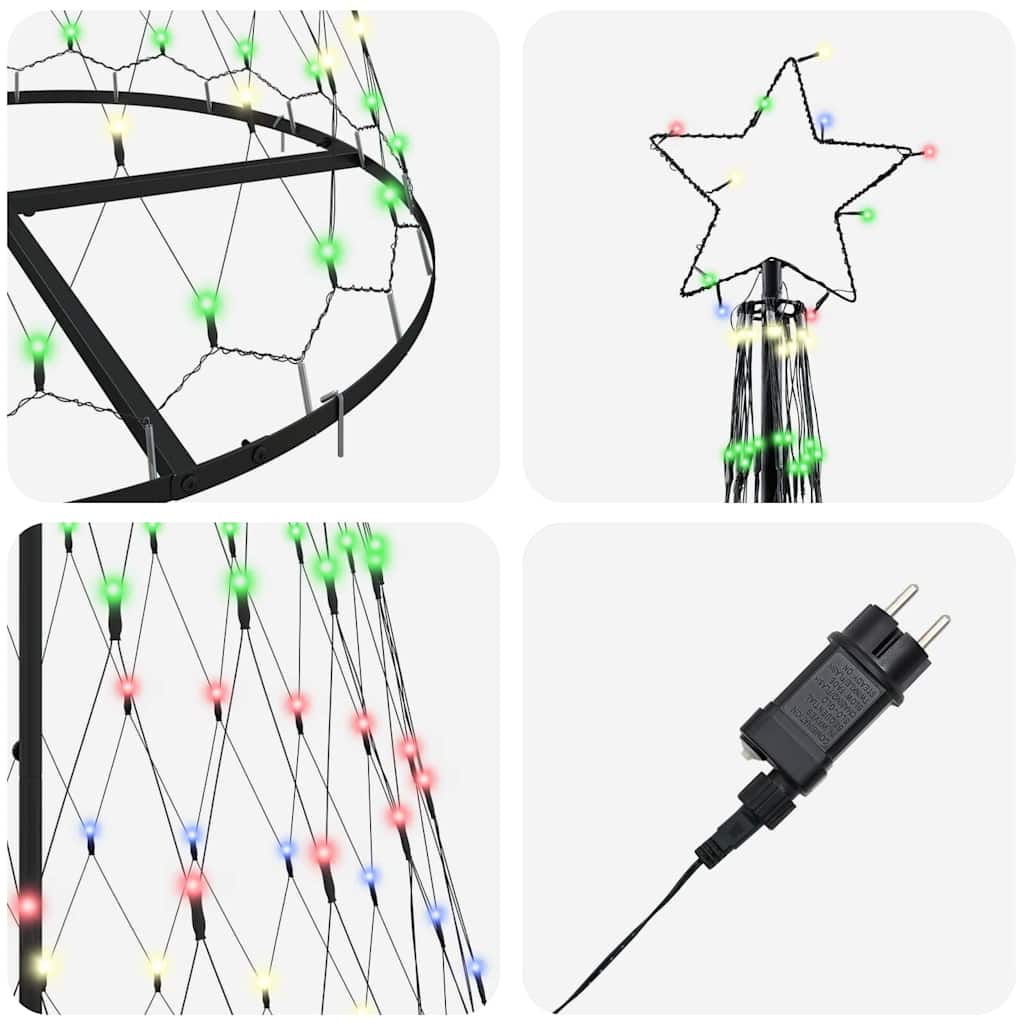 Arbre de Noël LED Multicolore 100 x 100 x 250 cm Métal - XIOS