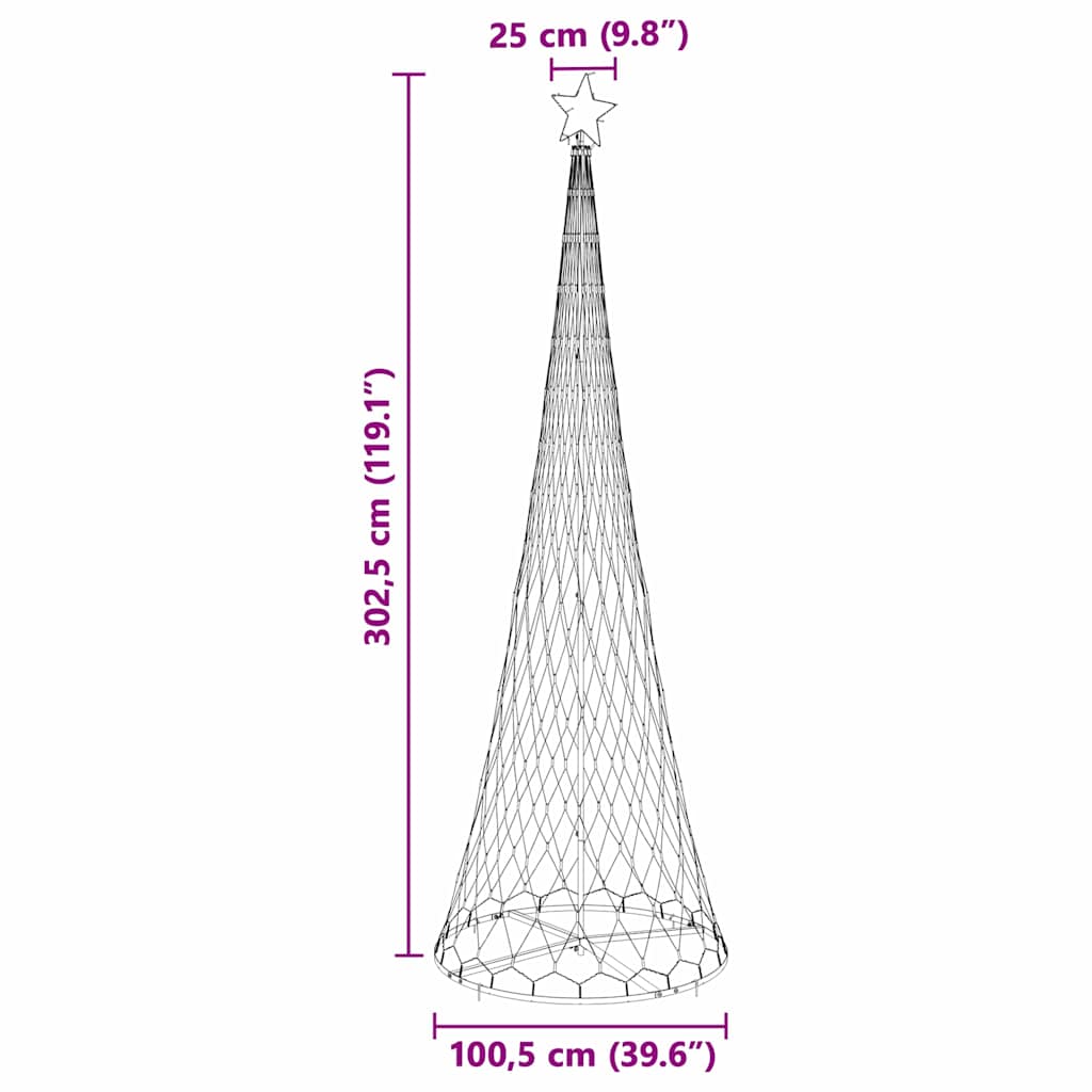 Arbre de Noël LED Blanc chaud 100,5 x 100,5 x 302,5 cm Métal - XIOS