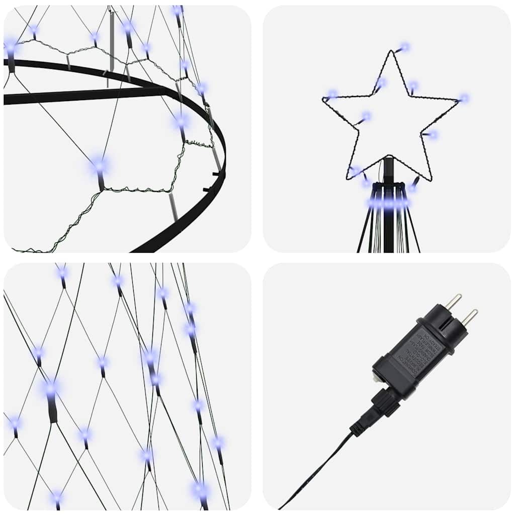 Arbre de Noël LED avec 550 LED Bleu 160 x 160 x 500 cm Métal - XIOS