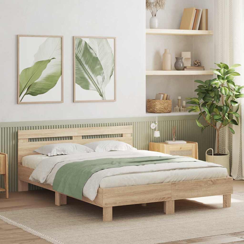 Cadre de lit avec LED Sonoma 152 x 203 cm Bois d'ingénierie - XIOS