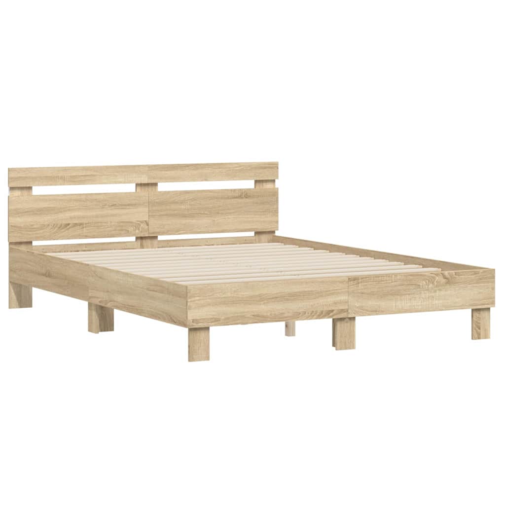 Cadre de lit avec LED Sonoma 152 x 203 cm Bois d'ingénierie - XIOS