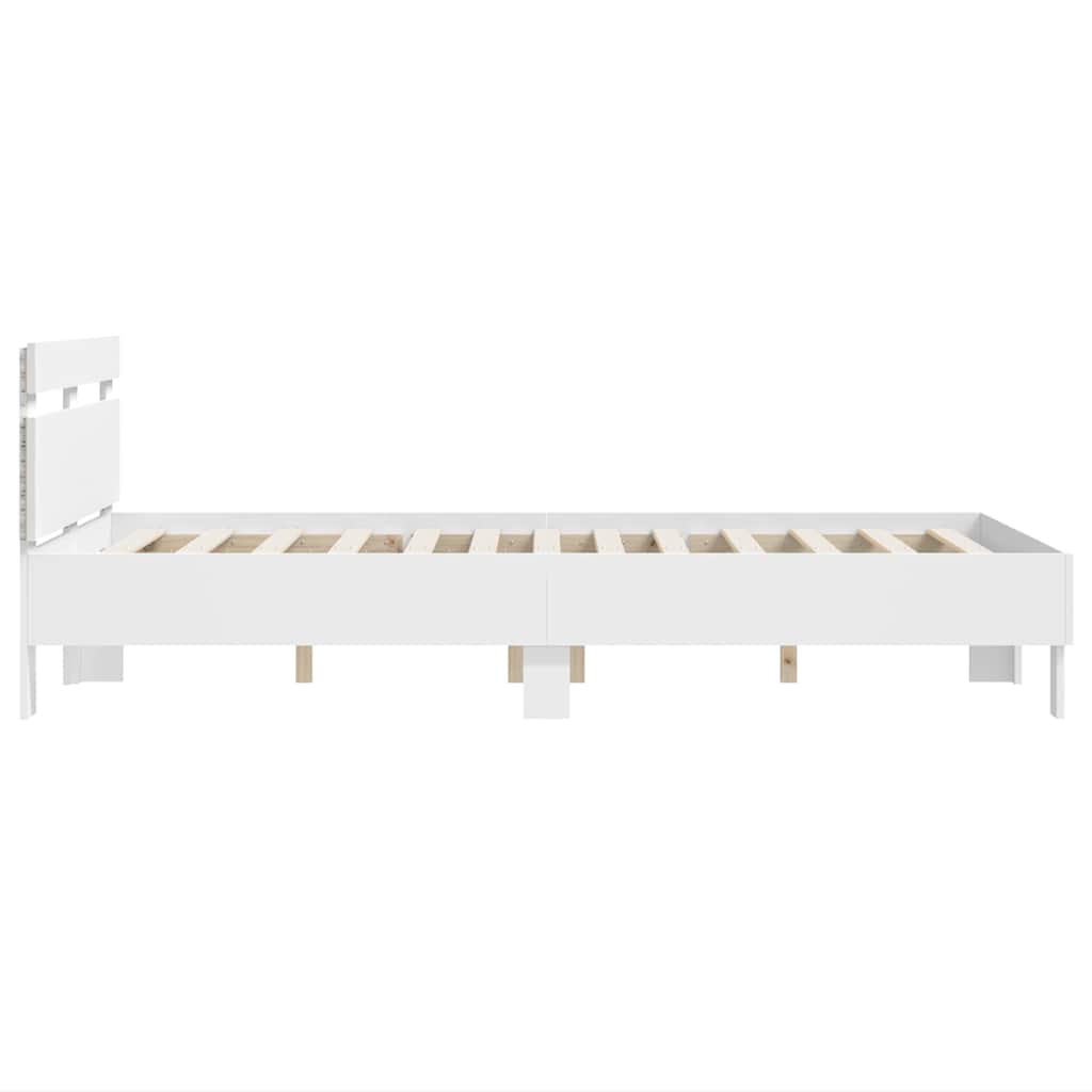 Cadre de lit avec LED Blanc 137 x 190 cm Bois d'ingénierie - XIOS
