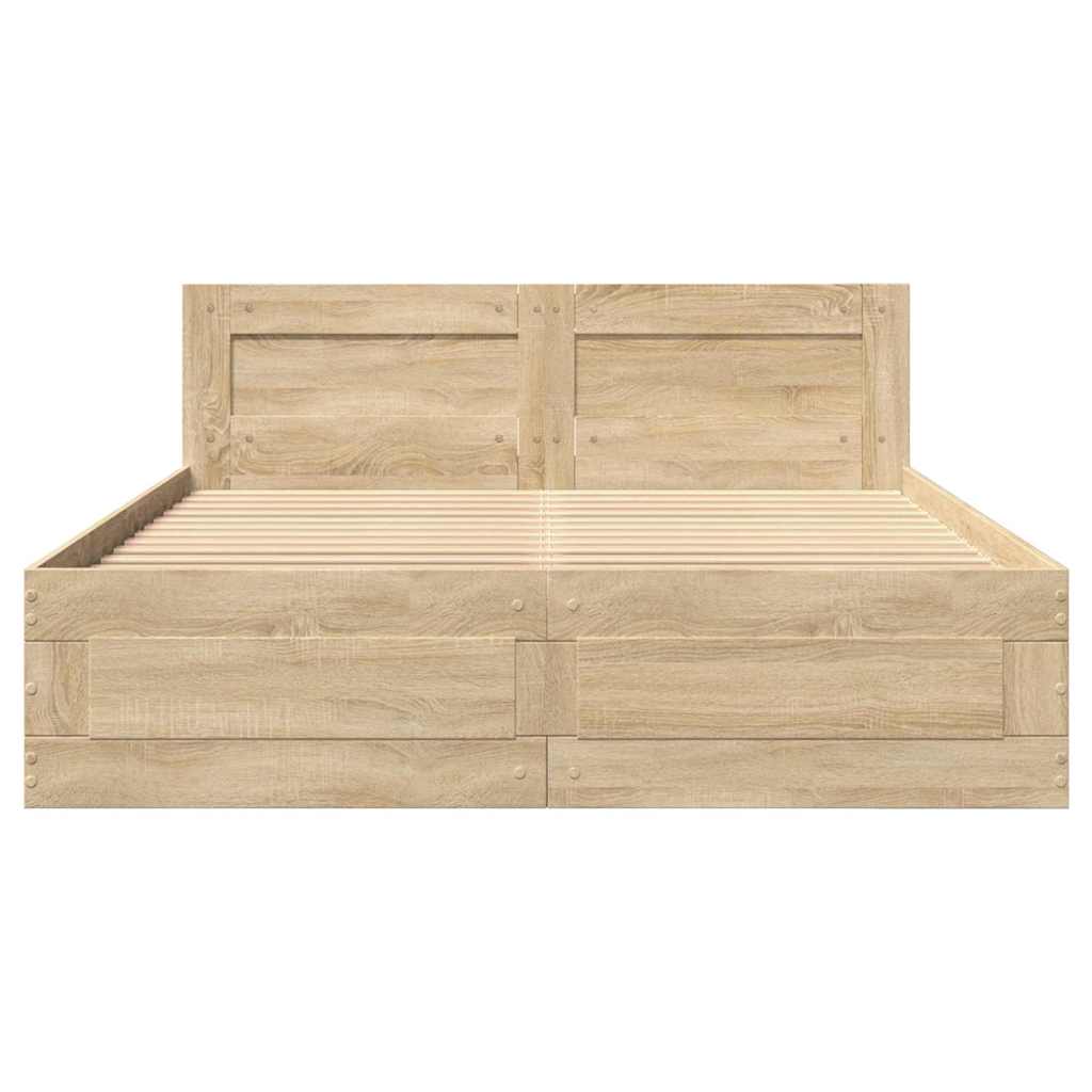 Cadre de lit 2 pcs Sonoma 137 x 188 cm Bois d'ingénierie - XIOS