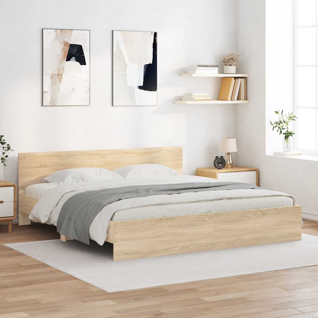 Cadre de lit Sonoma 193 x 203 cm Bois d'ingénierie