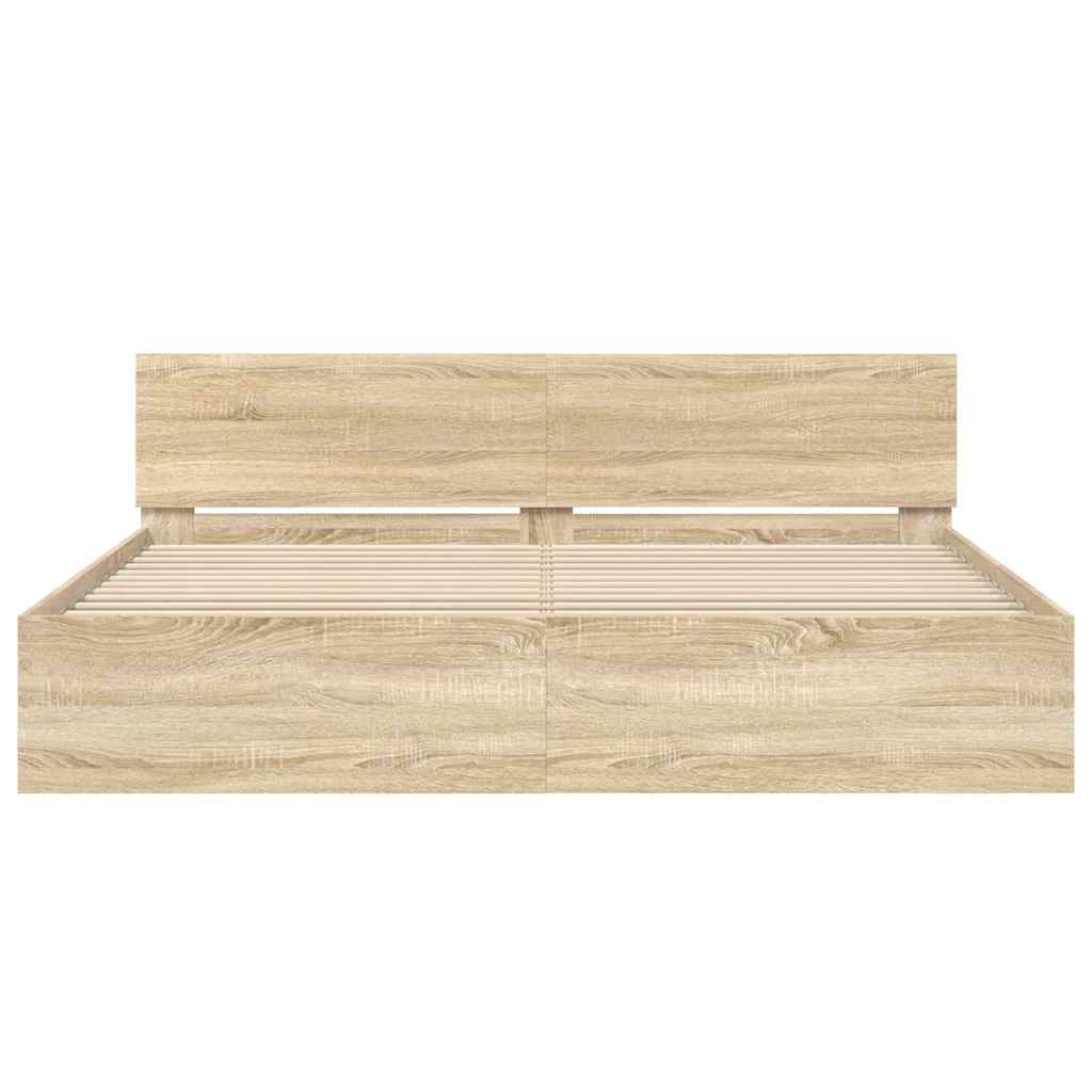 Cadre de lit Sonoma 193 x 203 cm Bois d'ingénierie