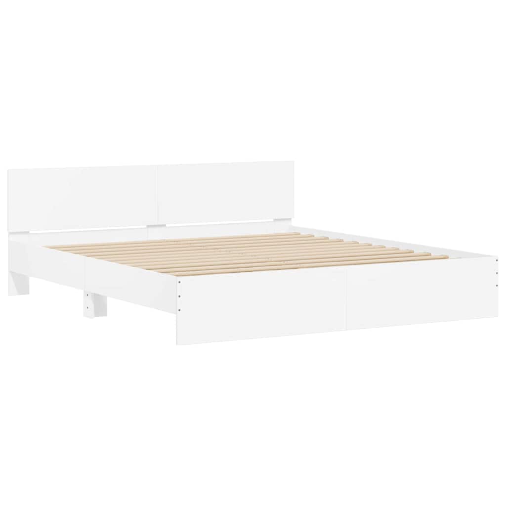 Cadre de lit 2 pcs Blanc 193 x 203 cm Bois d'ingénierie - XIOS
