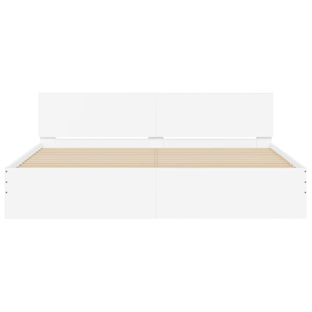 Cadre de lit 2 pcs Blanc 193 x 203 cm Bois d'ingénierie - XIOS