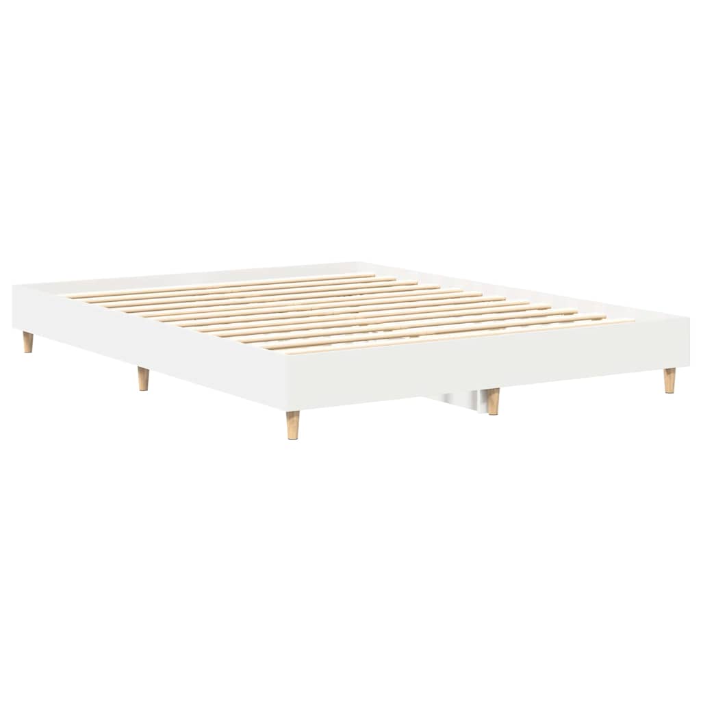 Cadre de lit 2 pcs Blanc 152 x 203 cm Bois d'ingénierie - XIOS