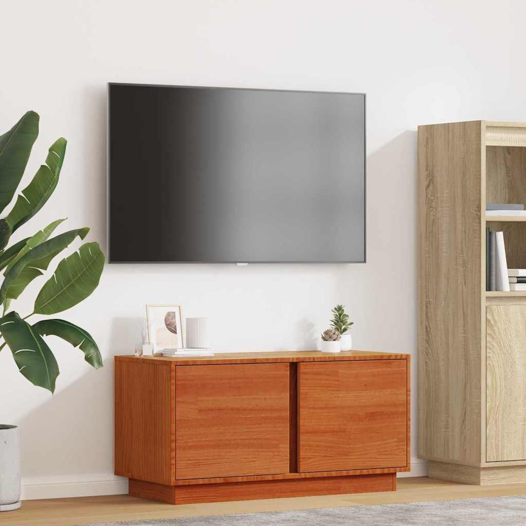 Meuble TV Brun cire 80 x 35 x 40,5 cm Pin massif - XIOS