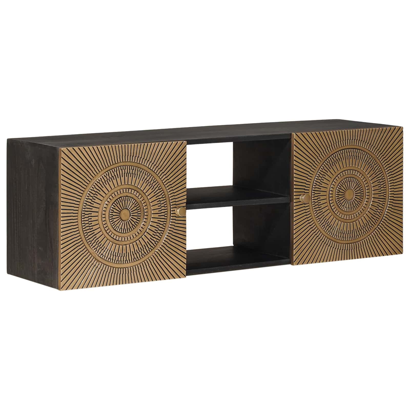 Meuble TV avec étagère avec stockage Laiton 105 x 30 x 35 cm - XIOS
