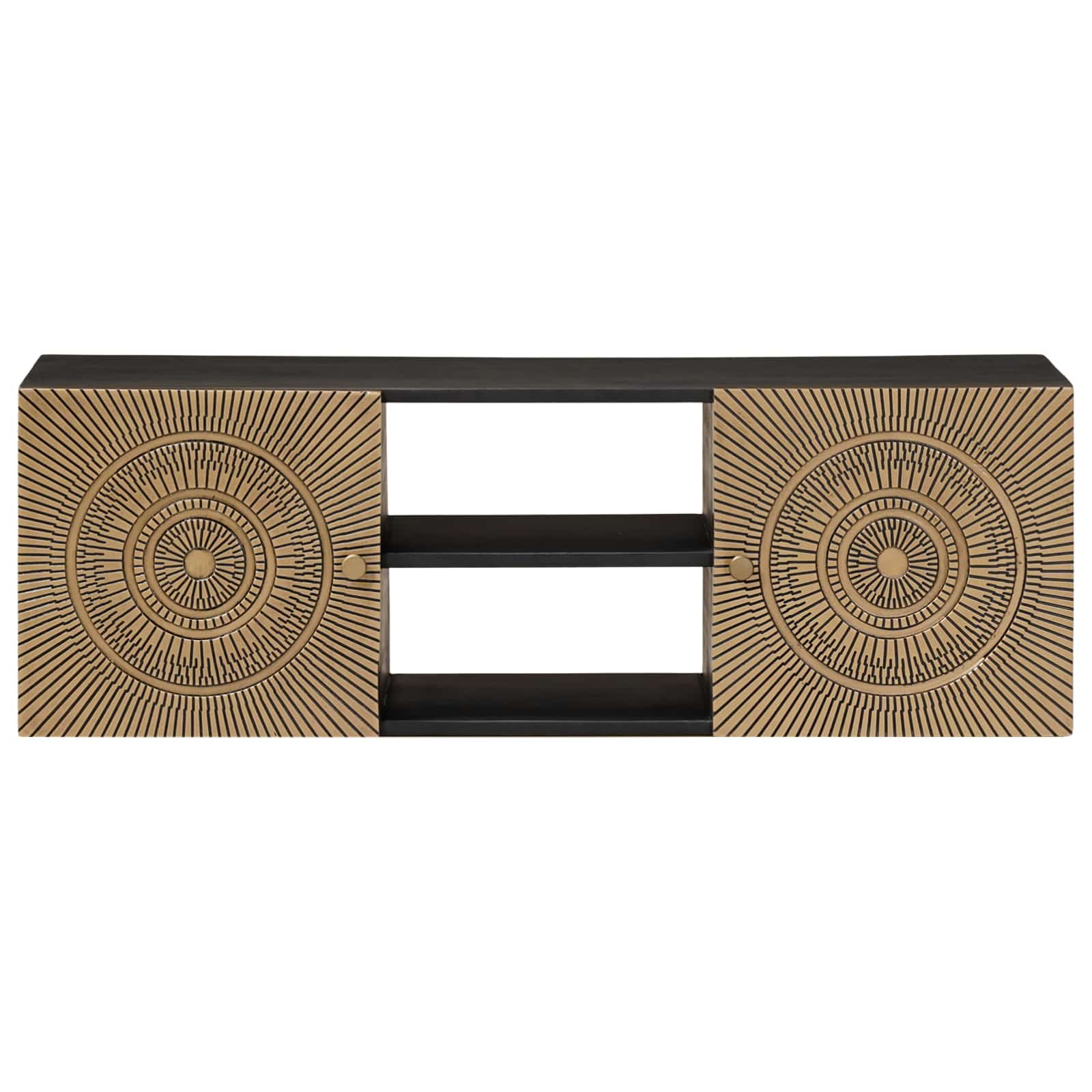 Meuble TV avec étagère avec stockage Laiton 105 x 30 x 35 cm - XIOS