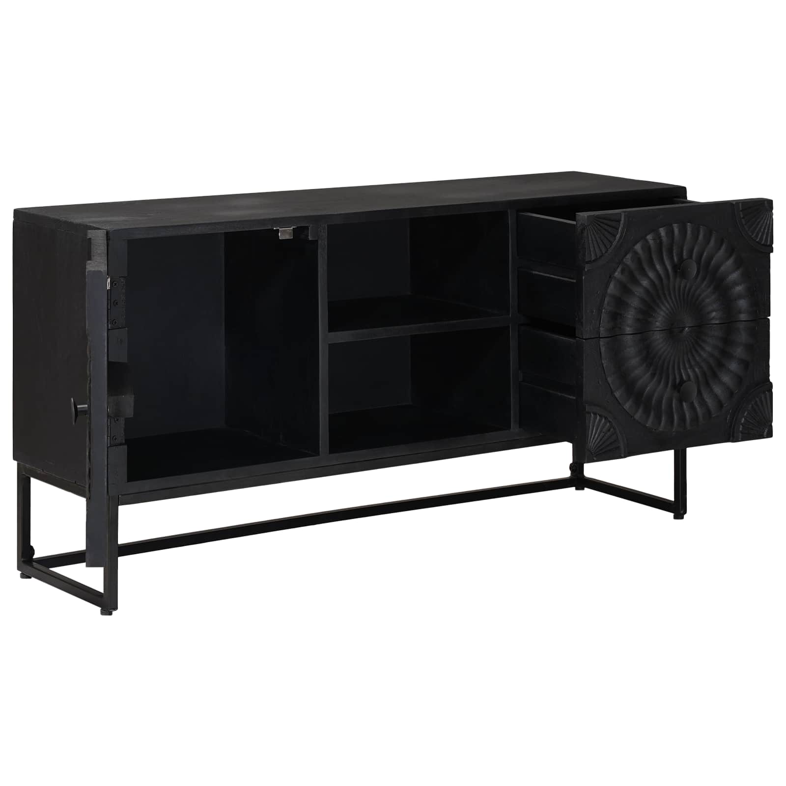 Meuble TV avec tiroir avec étagère Noir 105 x 30 x 54 cm - XIOS
