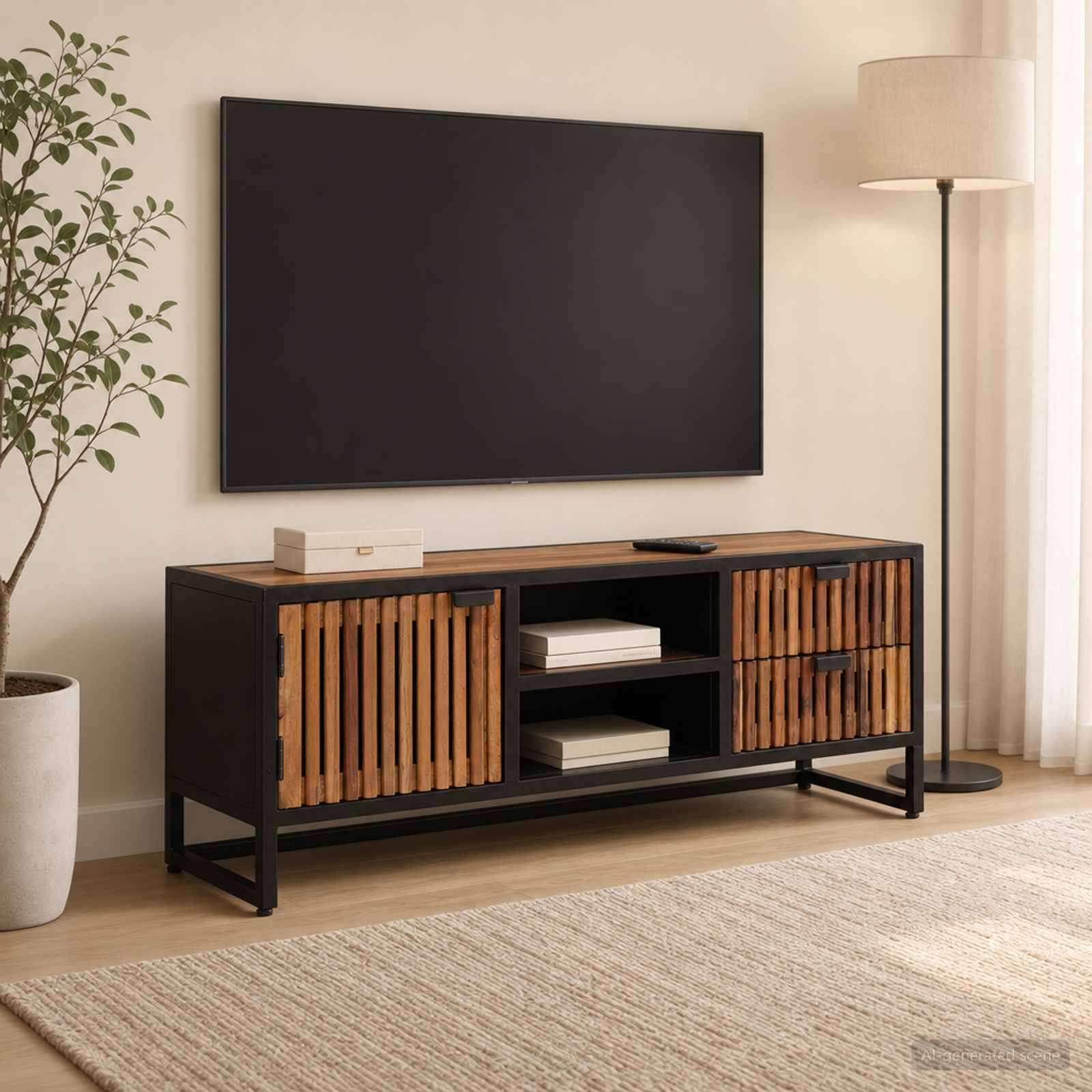 Meuble TV avec tiroir avec stockage avec porte 105 x 30 x 40 cm - XIOS