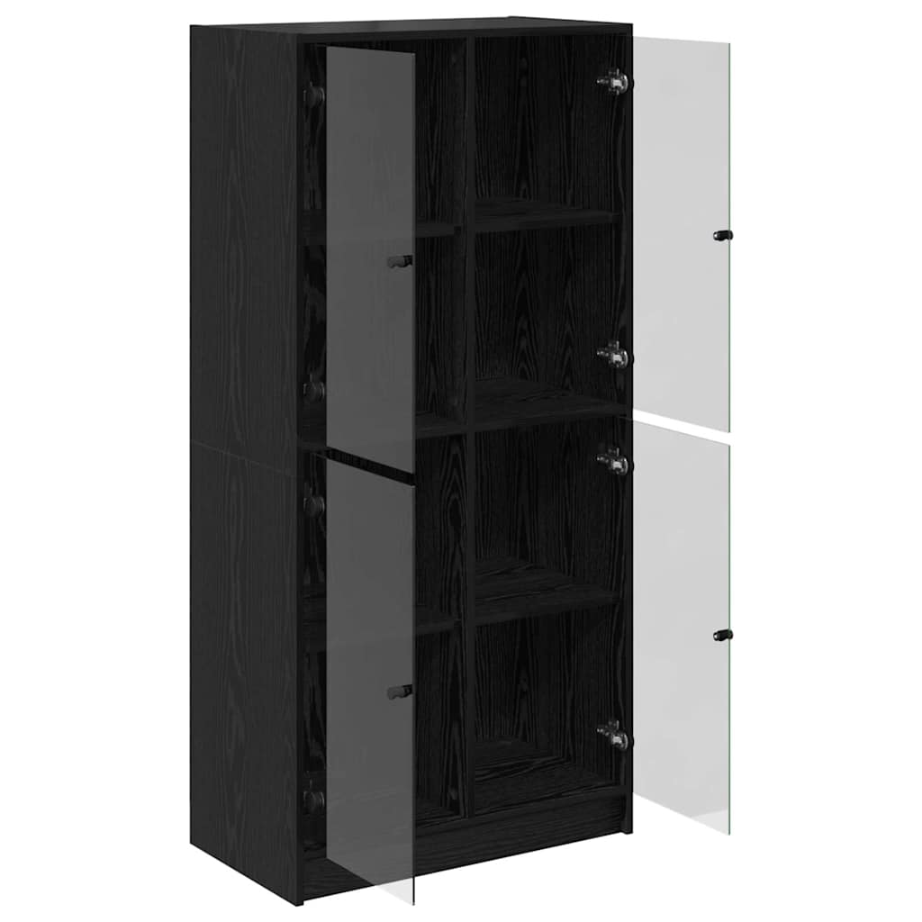 Haut Armoire Chêne noir 68 x 37 x 142 cm Bois d'ingénierie - XIOS