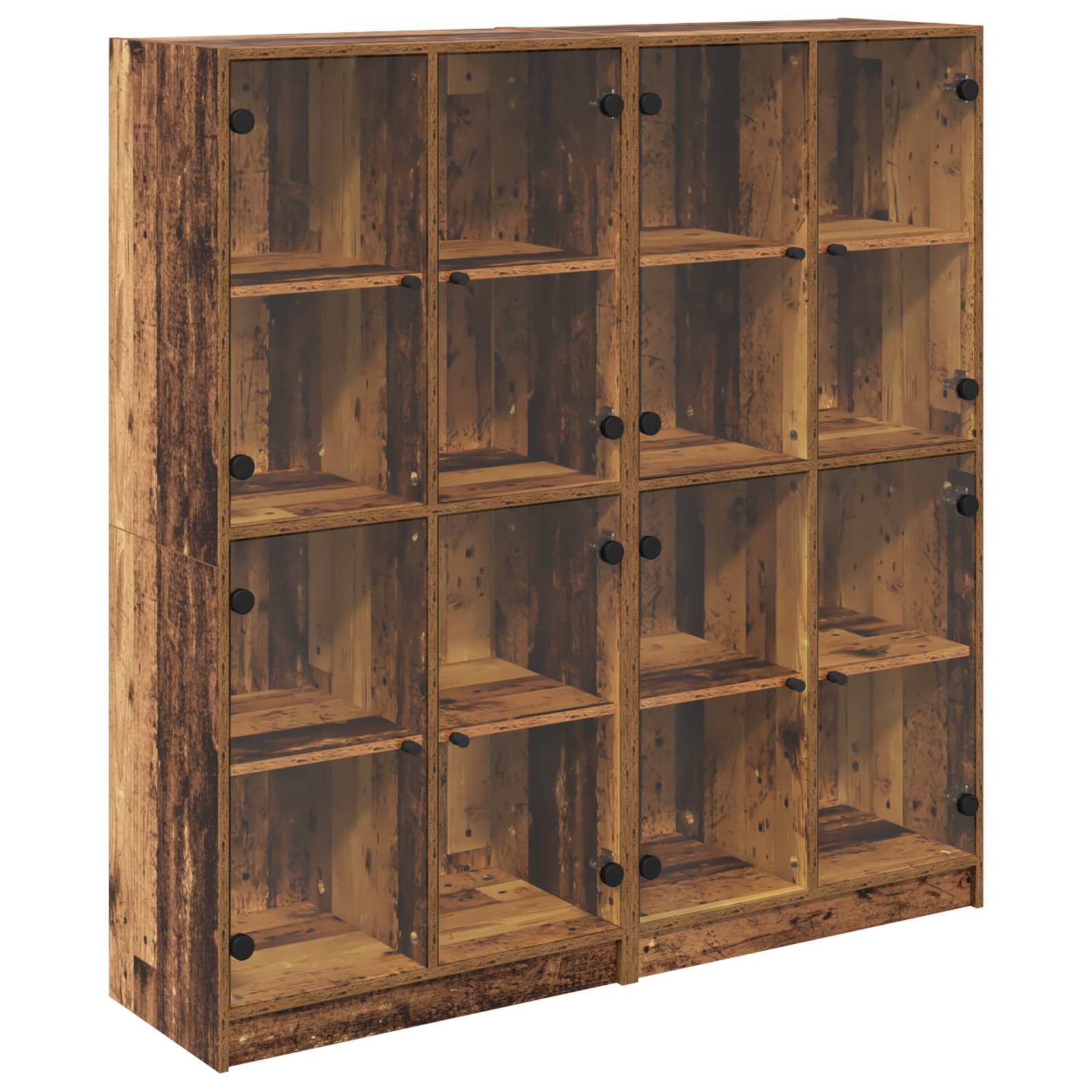 Haut Armoire 2 pcs Bois Ancien 68 x 37 x 142 cm - XIOS