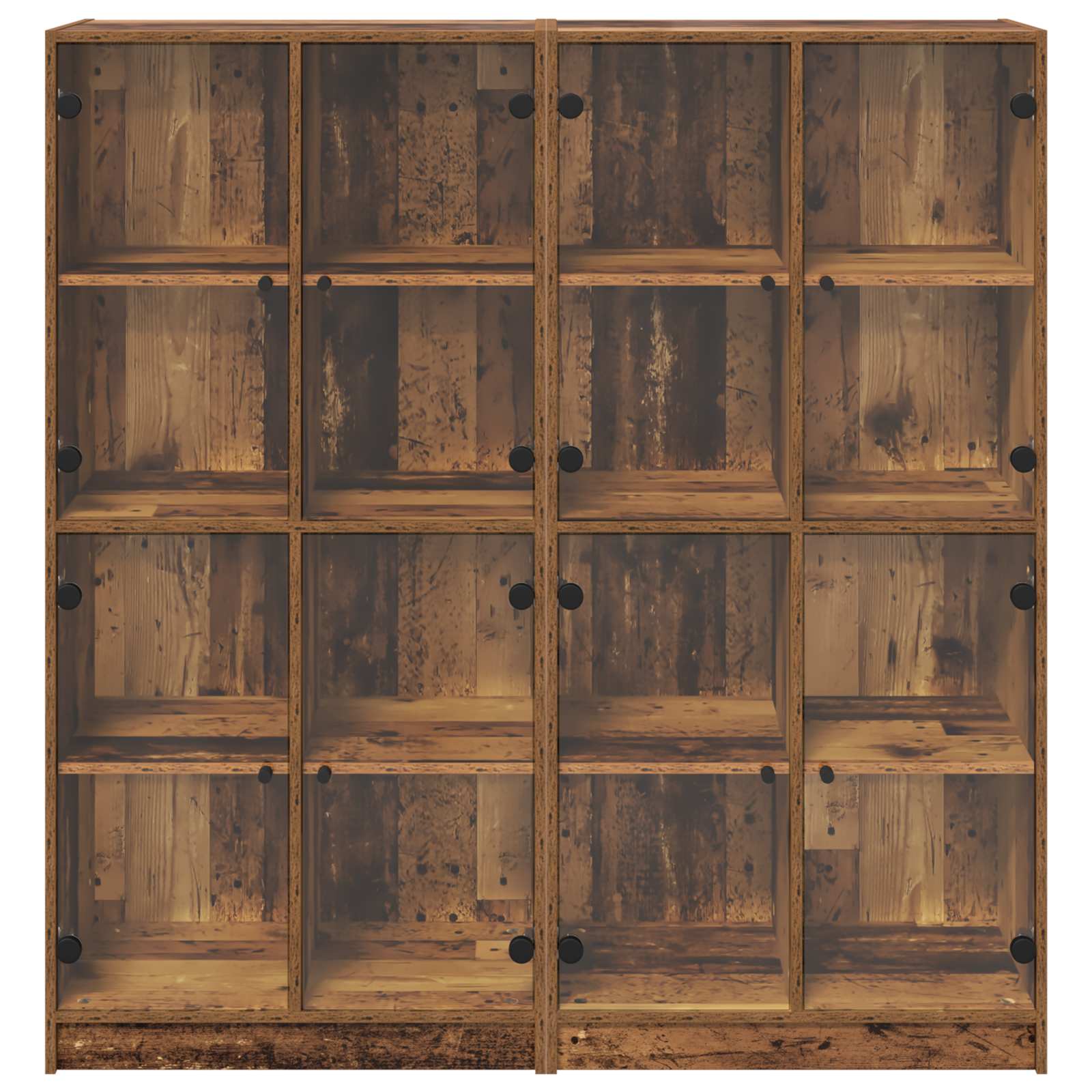 Haut Armoire 2 pcs Bois Ancien 68 x 37 x 142 cm - XIOS