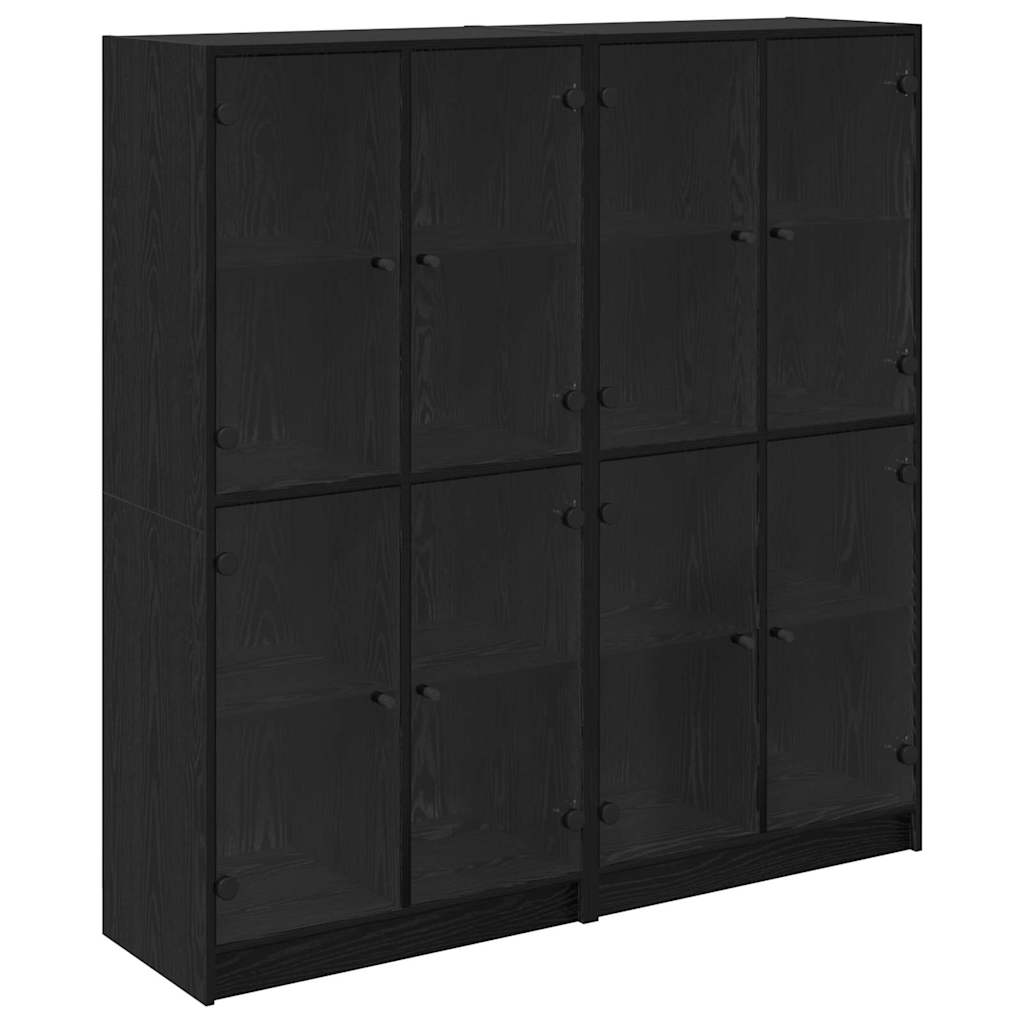 Haut Armoire 2 pcs Chêne noir 136 x 37 x 142 cm - XIOS