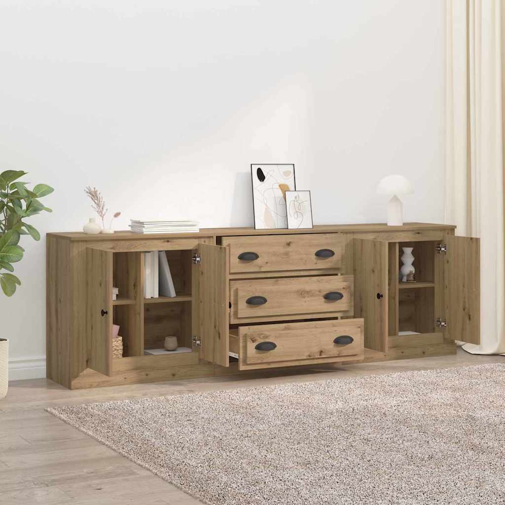 Buffets avec tiroir 3 pcs Bois Ancien 210 x 35,5 x 67,5 cm - XIOS