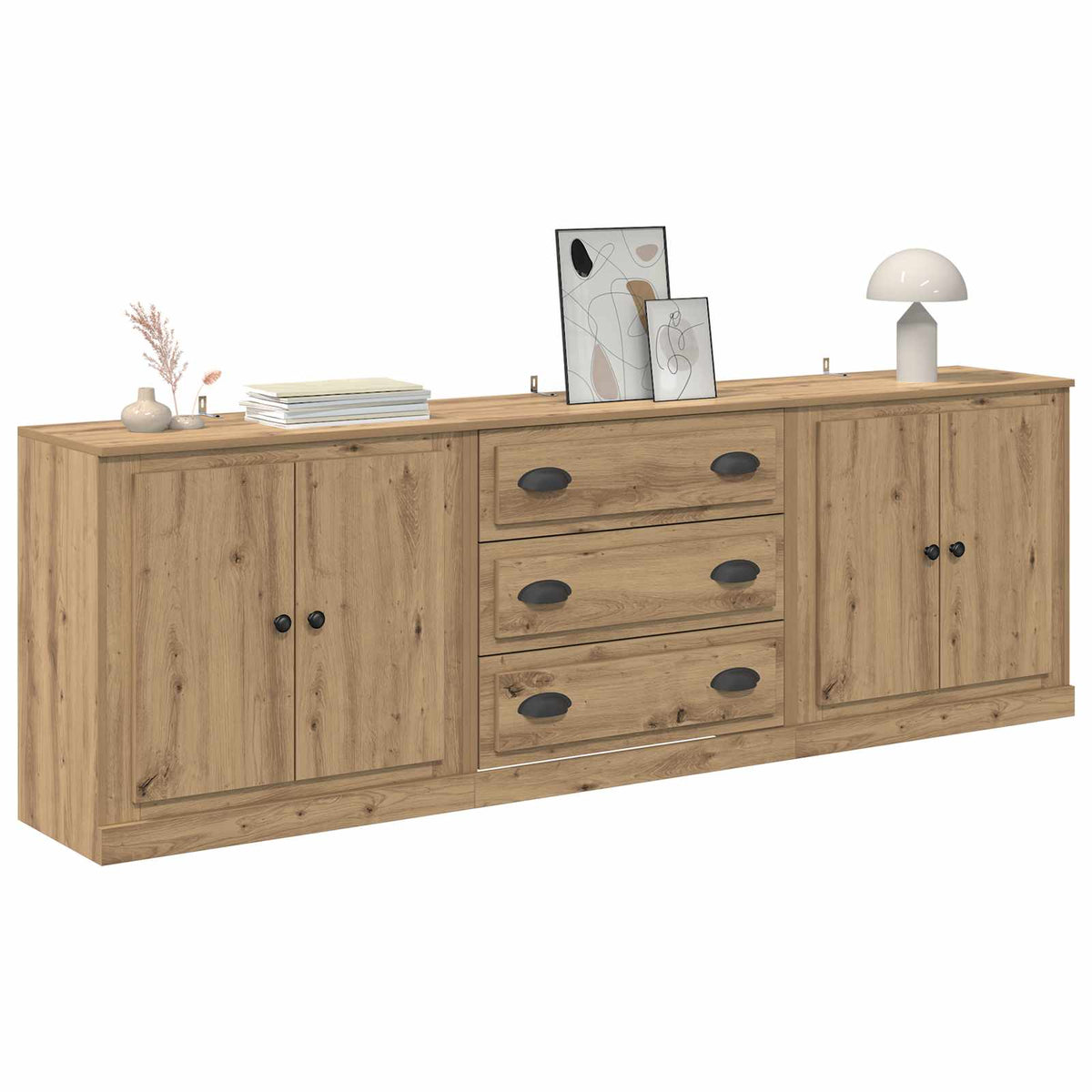 Buffets 3 pc Chêne artisanal 210 x 35,5 x 67,5 cm
