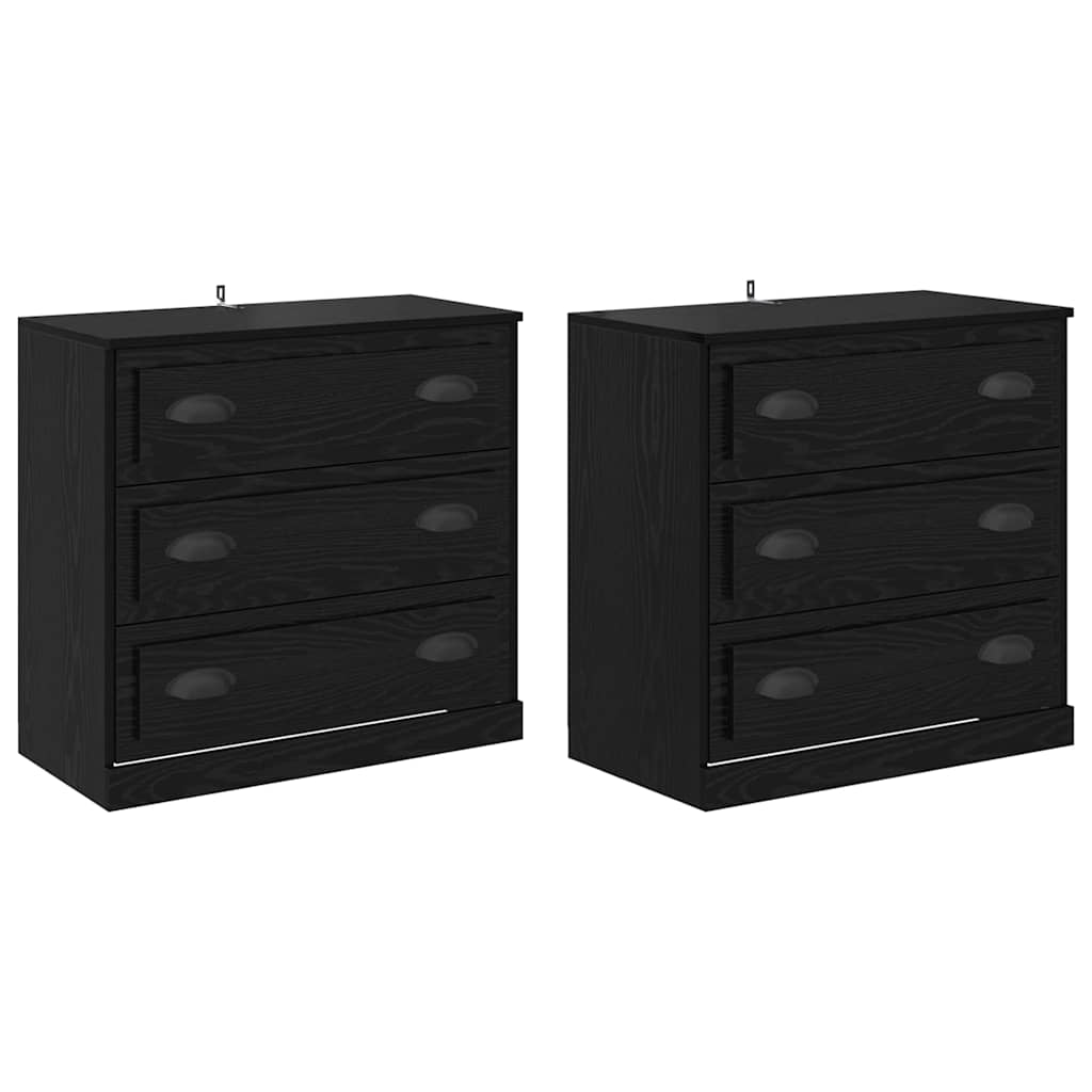 Buffets 2 pcs Chêne noir 70 x 35,5 x 67,5 cm Bois d'ingénierie - XIOS