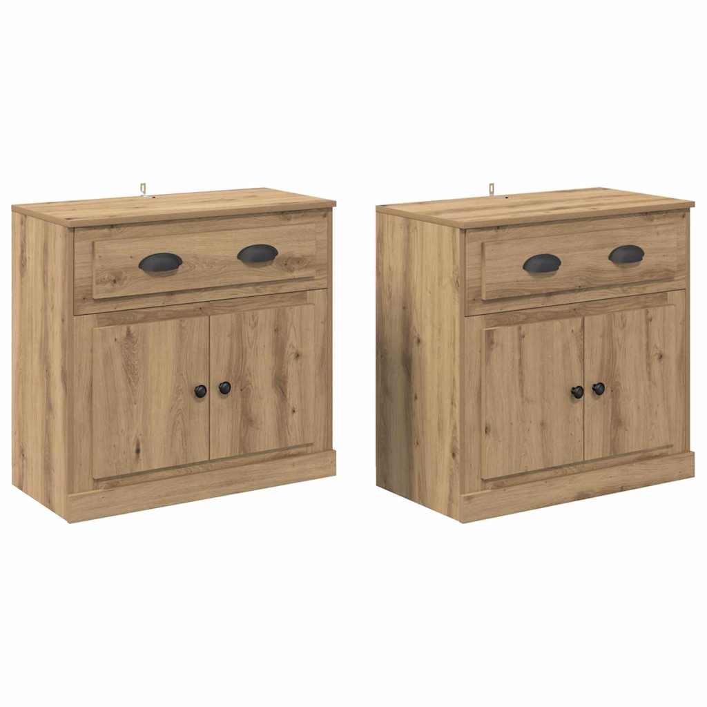 Buffets avec tiroir 2 pcs Chêne artisanal 70 x 35,5 x 67,5 cm - XIOS