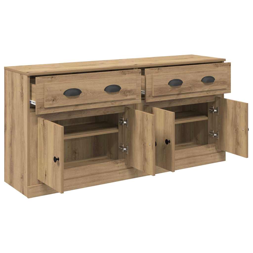 Buffets avec tiroir 2 pcs Chêne artisanal 70 x 35,5 x 67,5 cm - XIOS