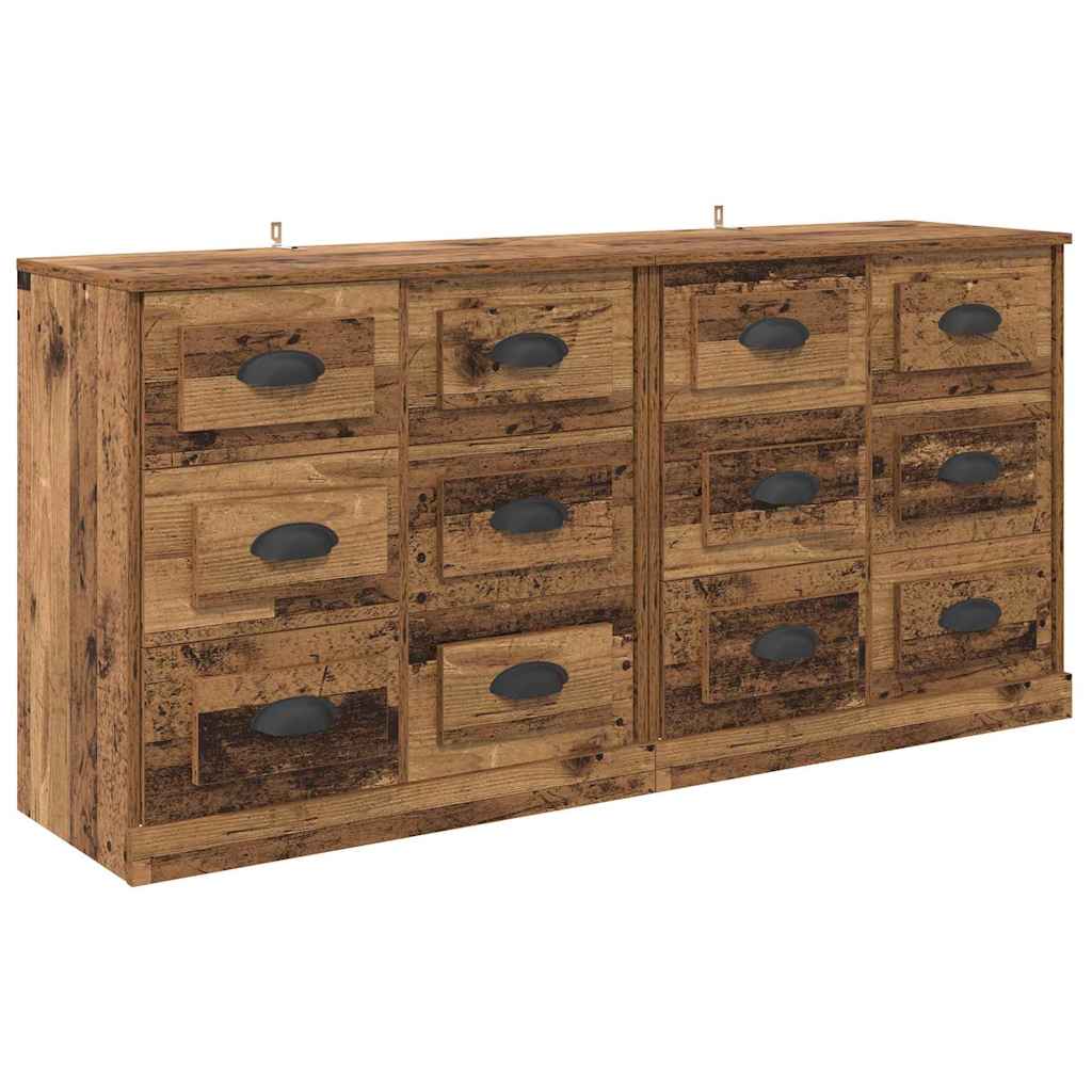 Buffets 2 pcs Bois Ancien 70 x 35,5 x 67,5 cm Bois d'ingénierie - XIOS