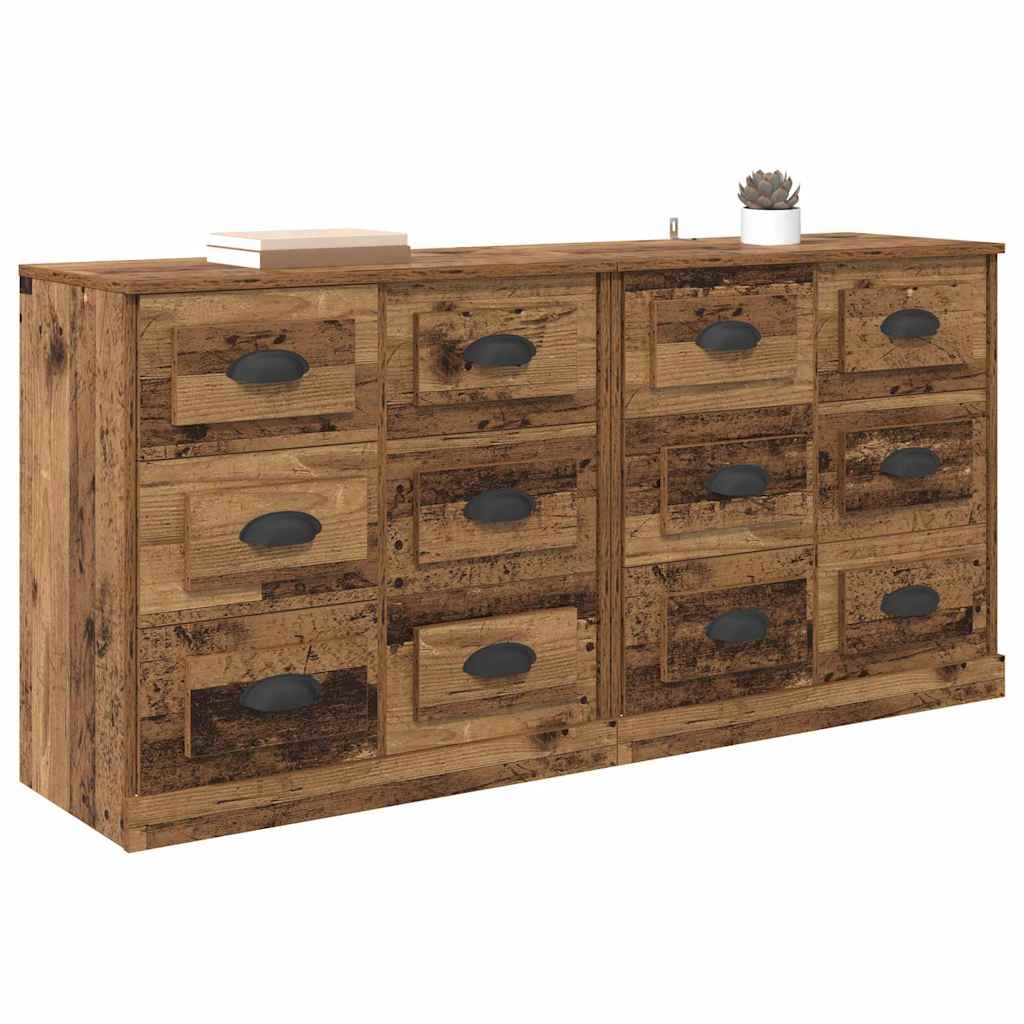 Buffets 2 pcs Bois Ancien 70 x 35,5 x 67,5 cm Bois d'ingénierie - XIOS