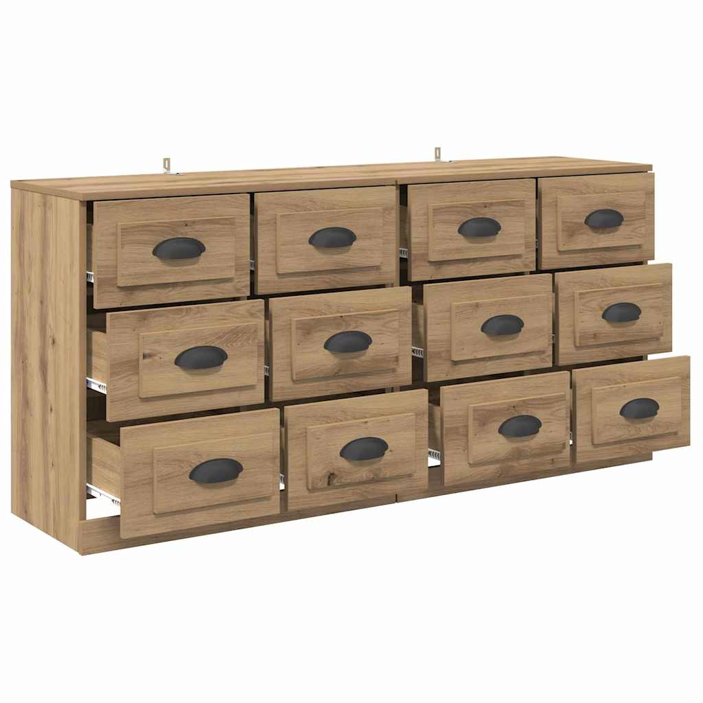 Buffets avec tiroir 2 pcs Chêne artisanal 70 x 35,5 x 67,5 cm - XIOS