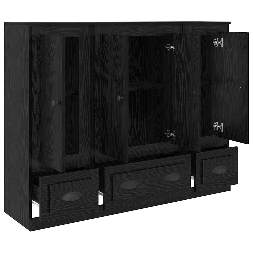 Buffet avec tiroir 3 pcs Chêne noir Bois d'ingénierie - XIOS