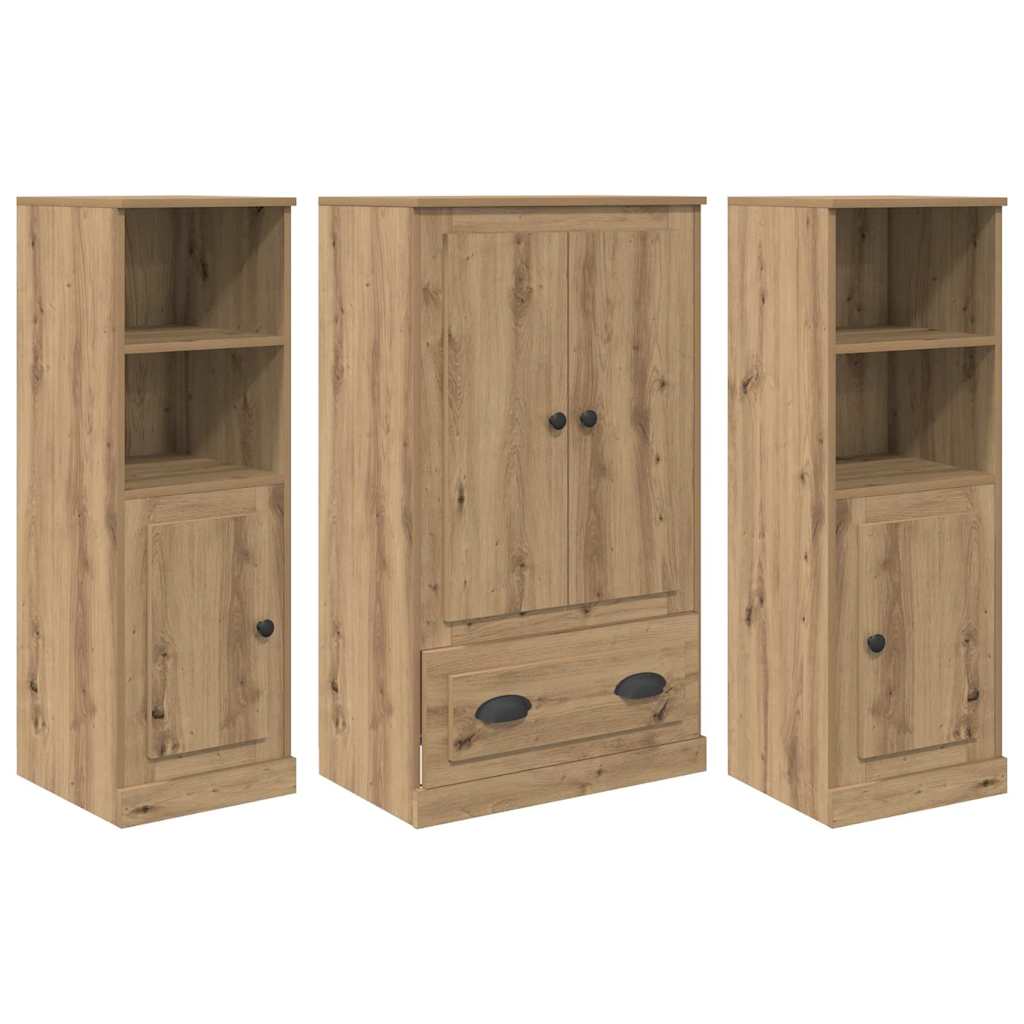 Haut Armoire 3 pcs Chêne artisanal Bois d'ingénierie - XIOS