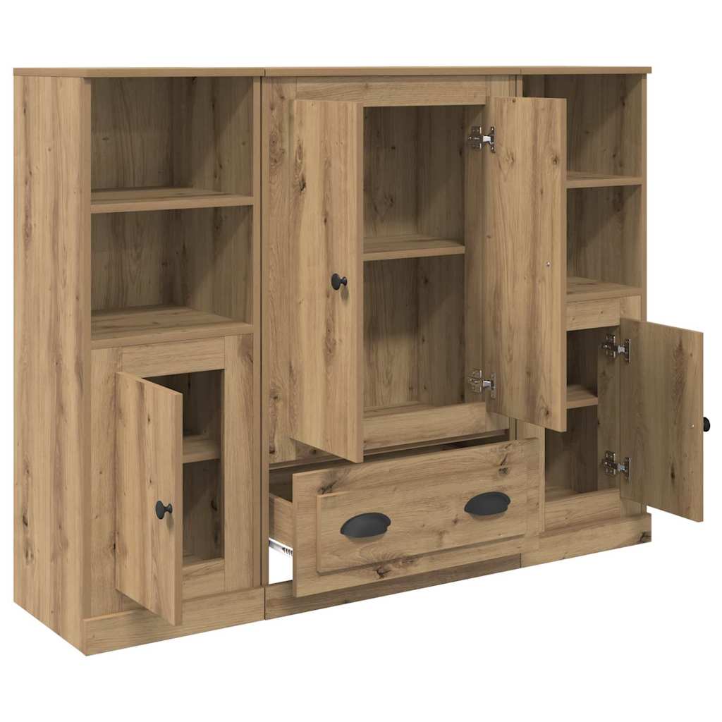 Haut Armoire 3 pcs Chêne artisanal Bois d'ingénierie - XIOS