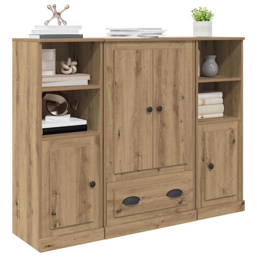 Haut Armoire 3 pcs Chêne artisanal Bois d'ingénierie - XIOS
