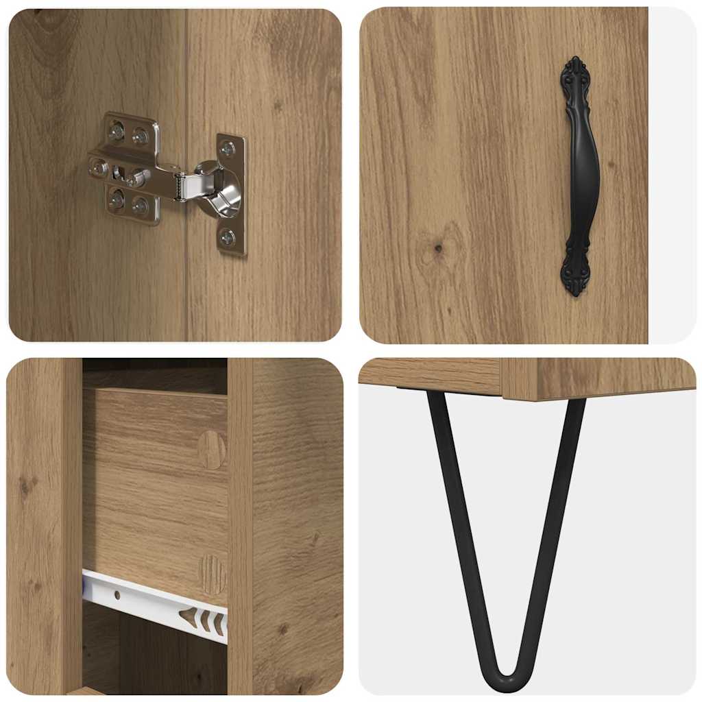 Haut Armoire avec tiroir Chêne artisanal 69,5 x 34 x 180 cm - XIOS