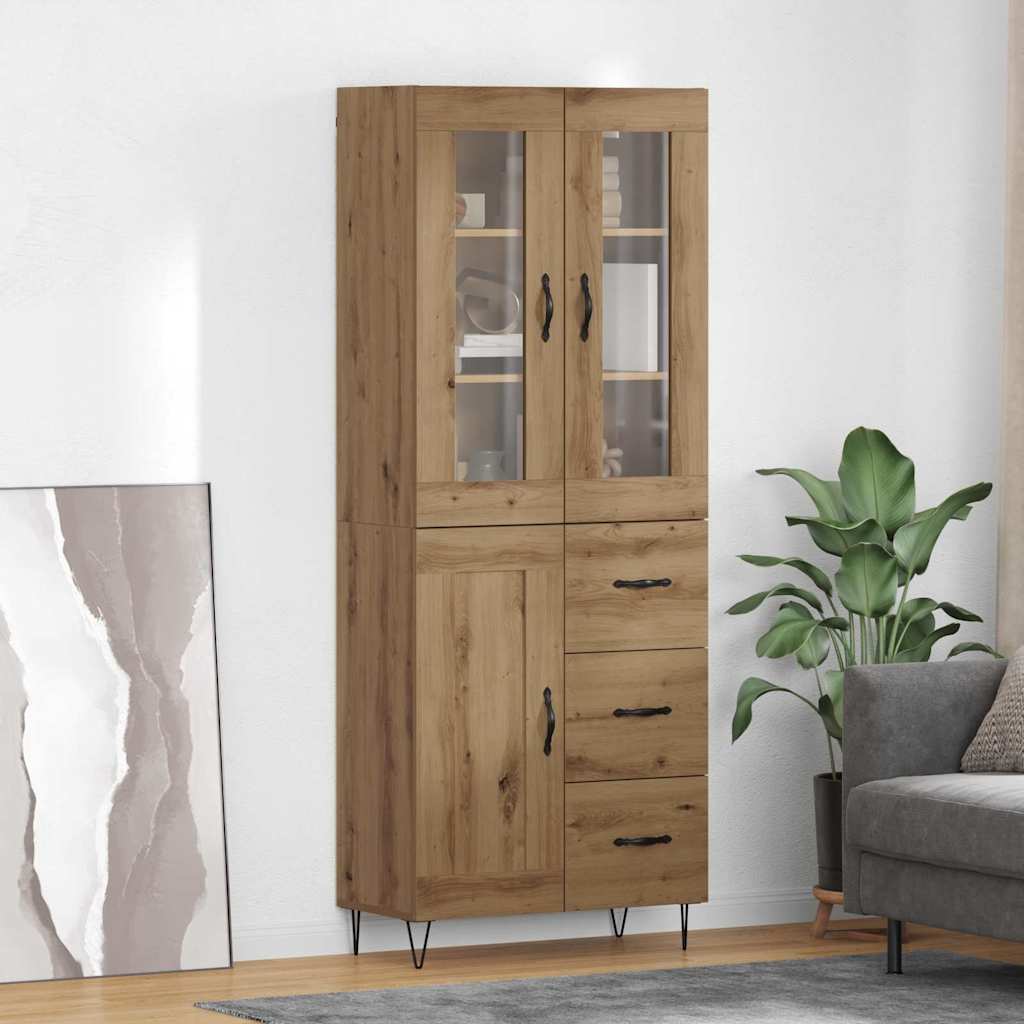 Haut Armoire avec tiroir Chêne artisanal 69,5 x 34 x 180 cm - XIOS